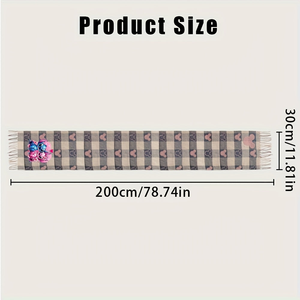 Écharpe Disney Cartoon Minnie Mouse Et Stitch Chaude Rose Vive Pour Hiver Kawaii Style by LSDLBoutique.ch