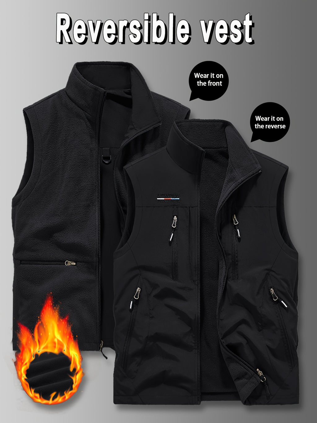 NordTrail – Gilet Réversible Homme Multi-Poches, Coupe Regular by LSDLBoutique.ch