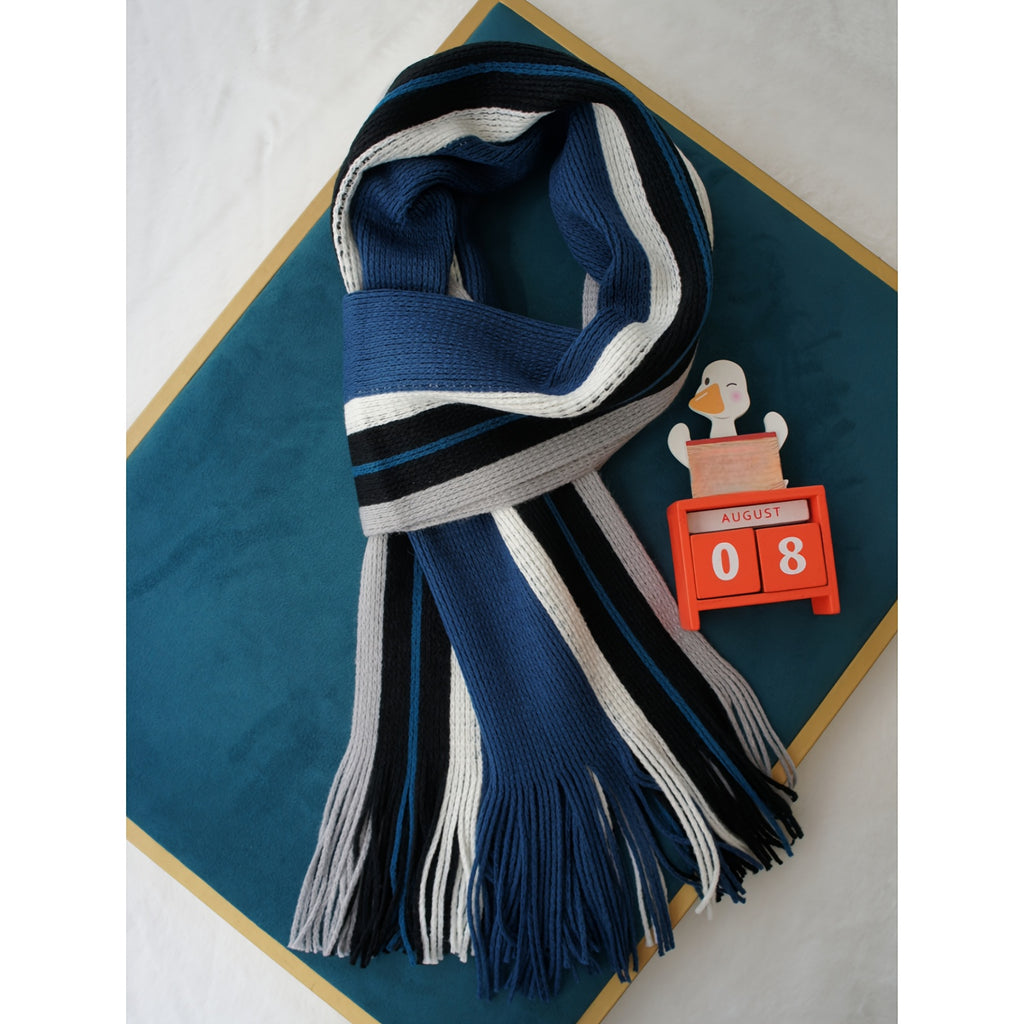Écharpe Homme À Rayures Tricot Chaud Avec Franges En Acrylique Doux Pour Hiver Confortable Et Légère by LSDLBoutique.ch