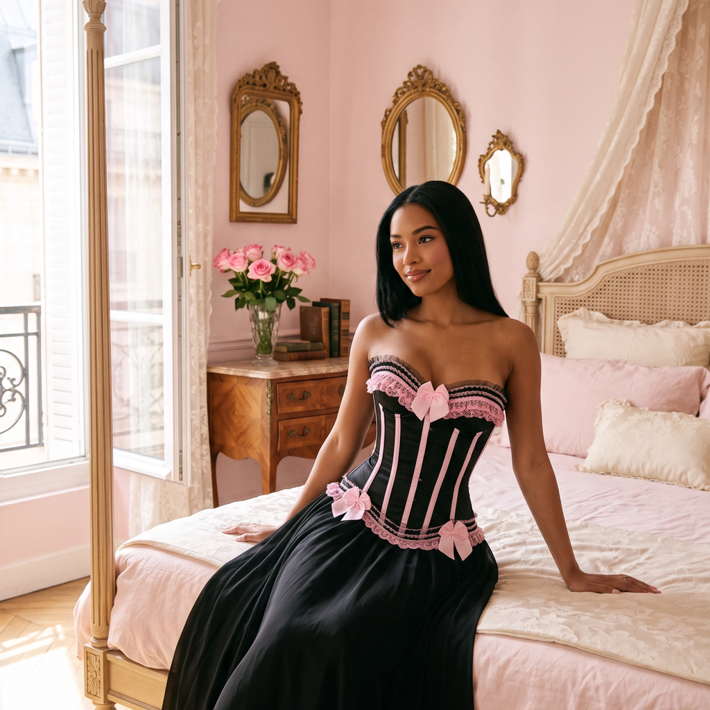 Gothic Lace Corset with Overbust Bustier – Swann
