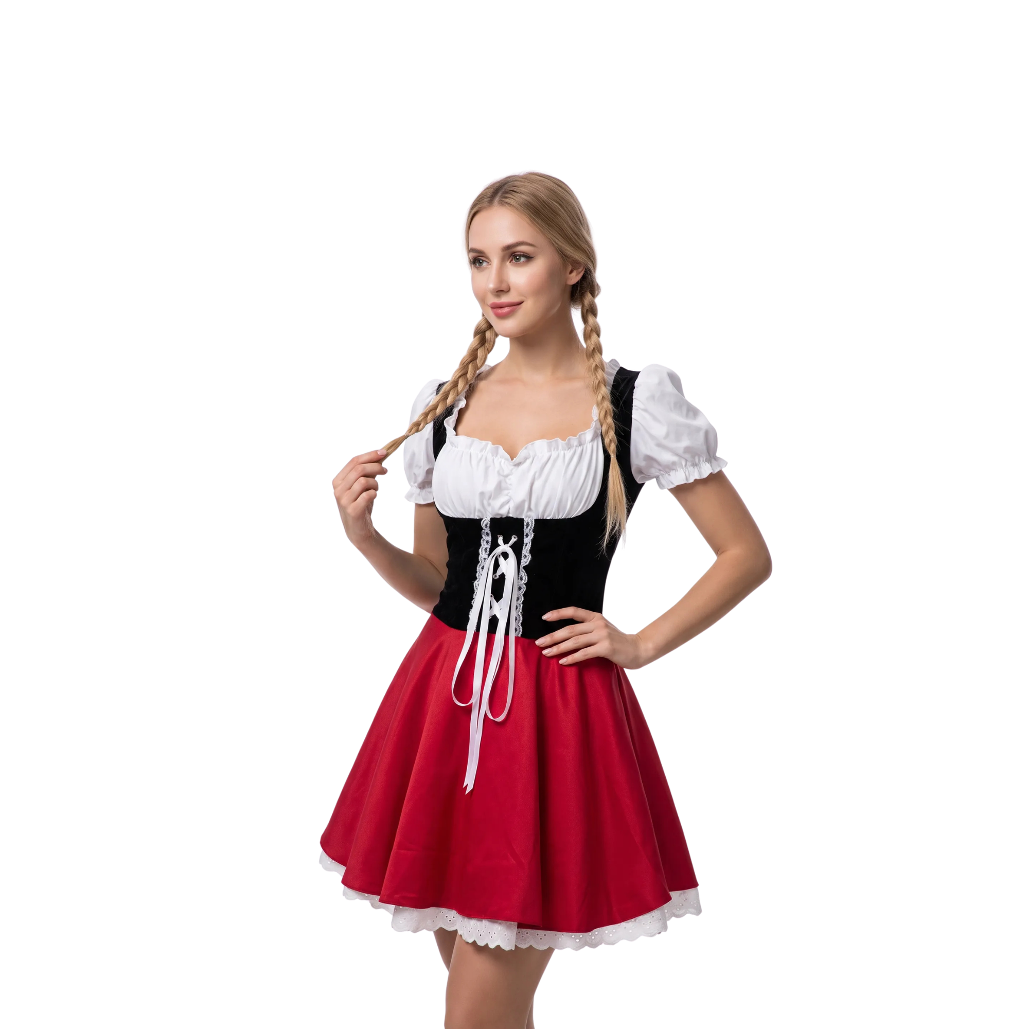 Little Red Riding Hood Costume – Women's Dress and Cape Cosplay Fairy Tale Outfit