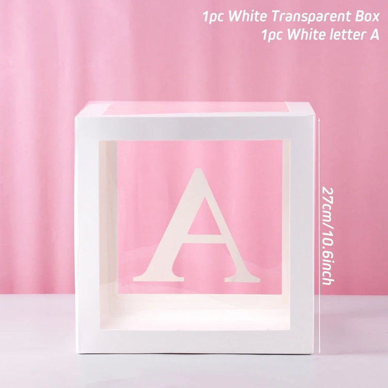 QIFU Boîte À Ballons Avec Lettres Plastique Rose Et Blanc
