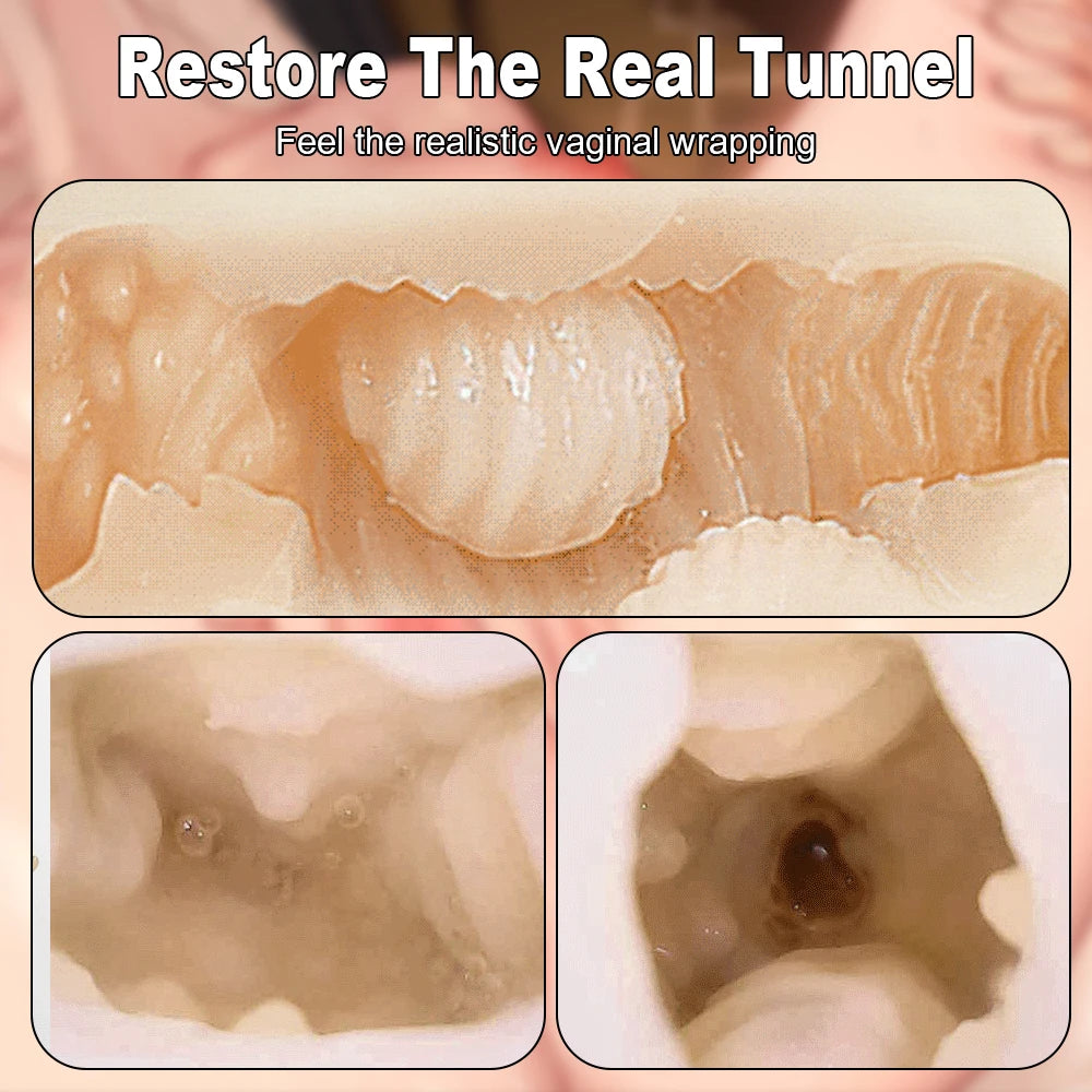 Masturbateur Masculin Réaliste Étanche En Silicone Médical Hypoallergénique Avec Texture Interne Détaillée Vagin by LSDLBoutique