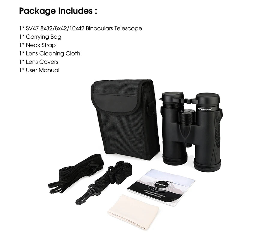 SVBONY SV47 8x42 BAK4 FMC HD IPX7 Wasserdichtes Fernglas