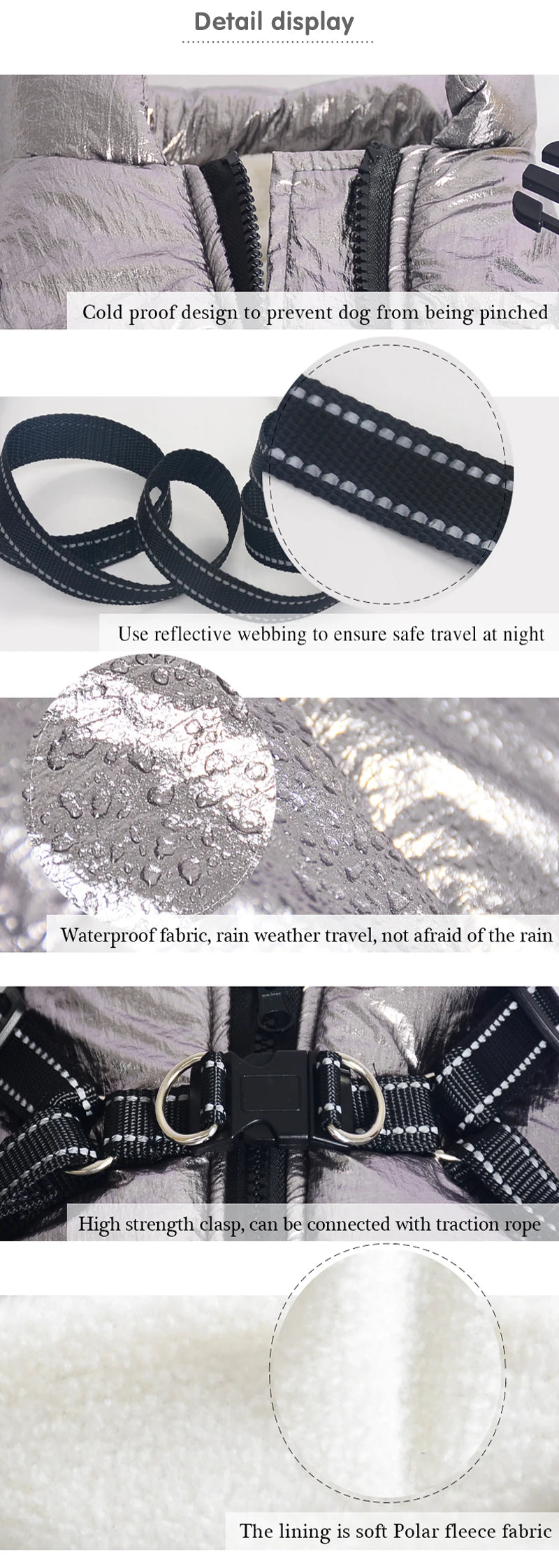 CDDMPET Veste Pour Chien Imperméable Chaude Grande Taille Harnais