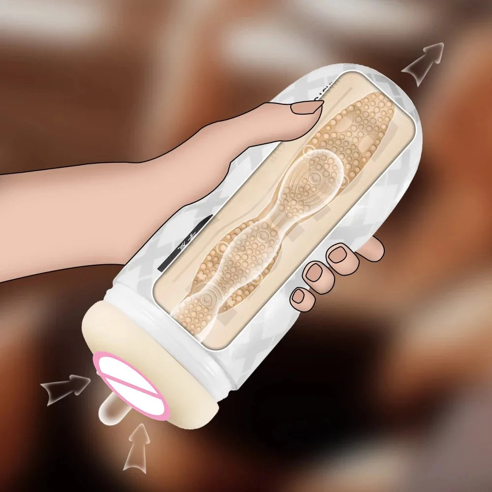 Masturbateur Masculin Réaliste Étanche En Silicone Médical Hypoallergénique Avec Texture Interne Détaillée Vagin by LSDLBoutique