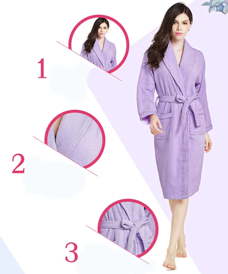 Robe de bain Unisexe Éponge Lavande