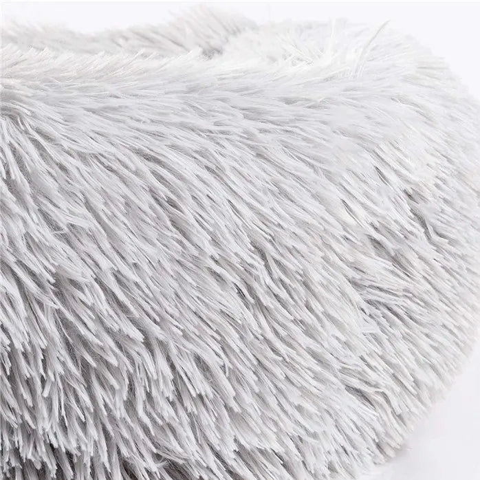 Square Plush Dog Bed, Washable, Duck Blue, Sizes XS to XL