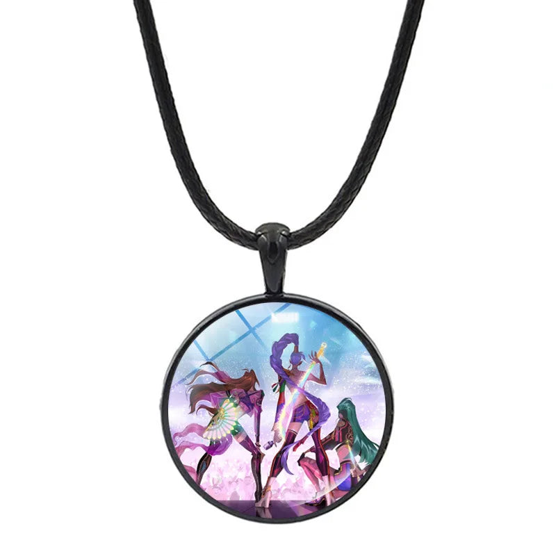 Silberne Metallkette mit Dämonenherz, Anime- und K-Pop-Idole