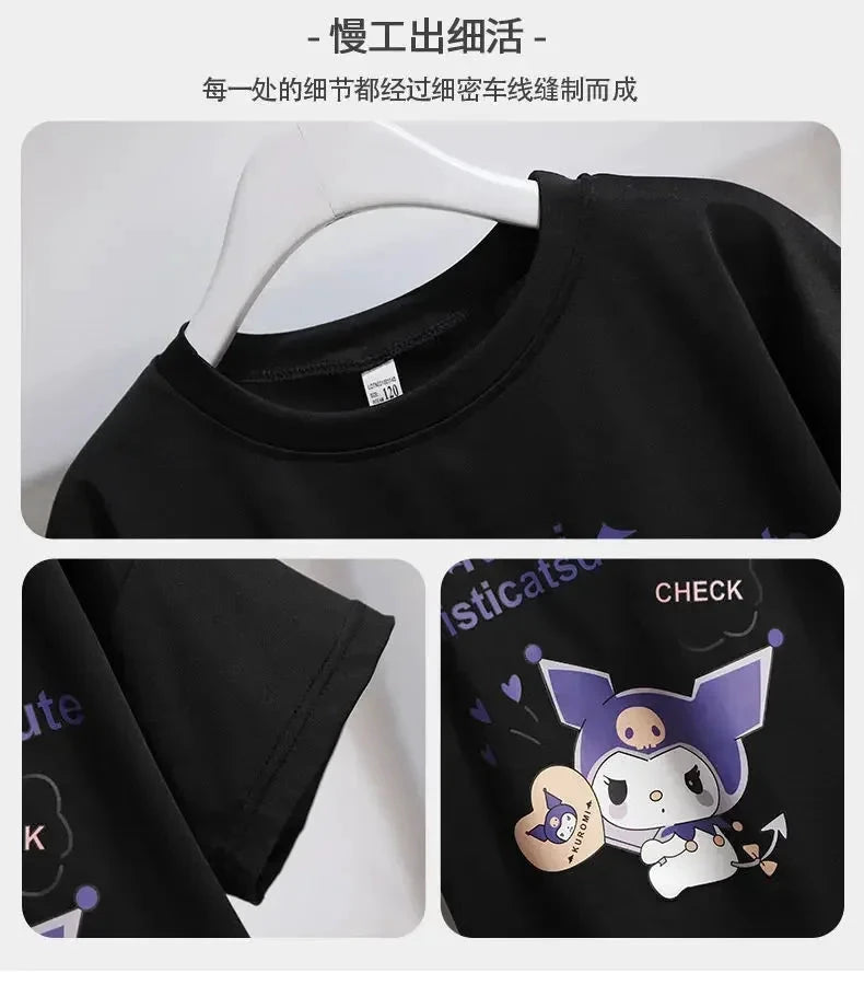 Sanrio Kuromi Kostüm Lila Faltenrock Metallkette