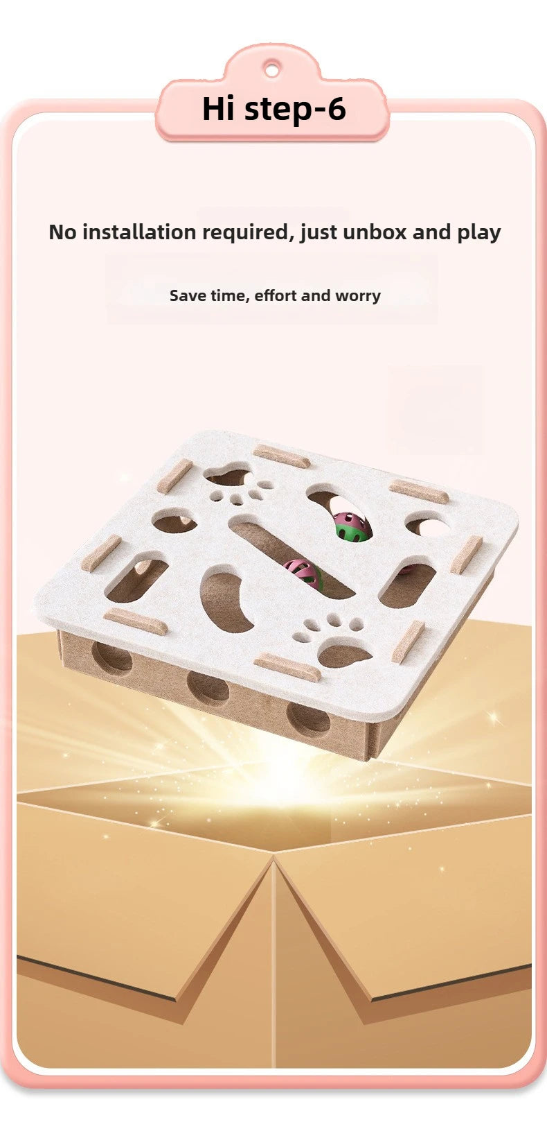 PetLai Jouet Labyrinthe En Feutre Boules Cloche Coloré