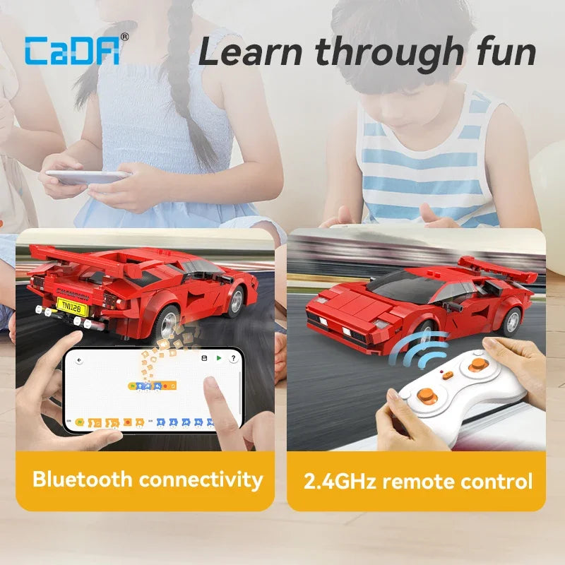 Cada 1:20 328 pièces ville technologique RC voiture de course App blocs de construction télécommande vitesse véhicule briques jouet cadeaux de vacances by LSDLBoutique.ch