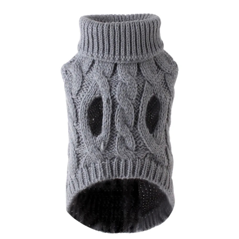 Pull Pour Chien Tricot Torsadé Automne Hiver Chaud Doux