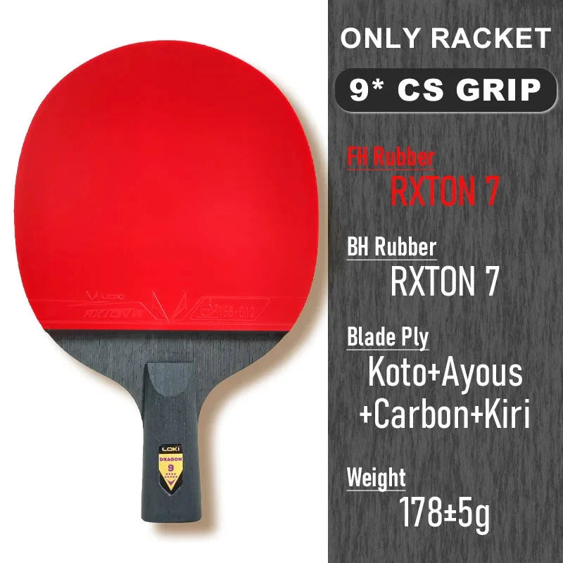 Loki Dragon Tischtennisschläger, 7-lagiges Carbonholz