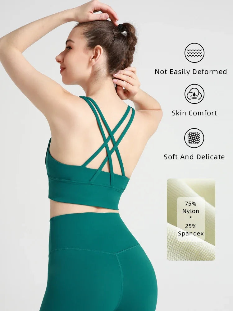 Brassière de sport yoga dos croisé