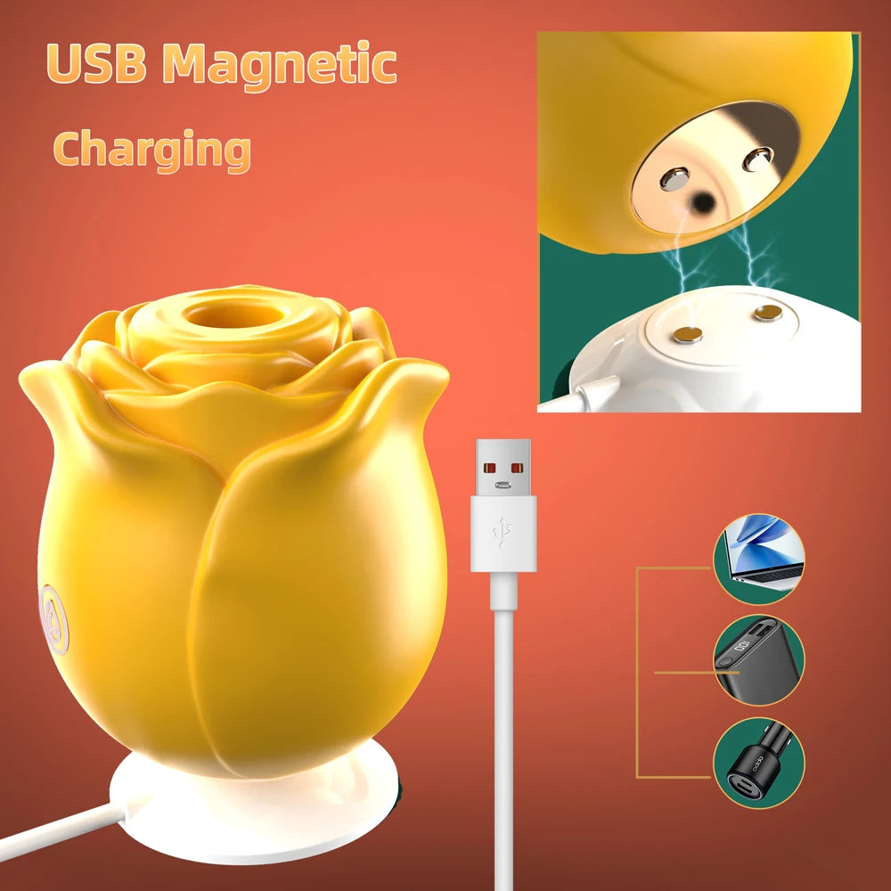 Stimulateur Clitoridien Rose 2 En 1 Succion Et Pulsation Puissante En Silicone Médical Compact Et Élégant by LSDLBoutique