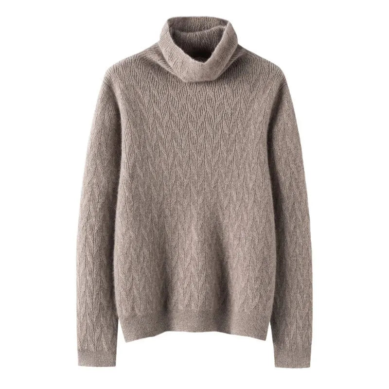 Pull Tricoté Femme Cachemire Col Montant Manches Longues by LSDLBoutique.ch