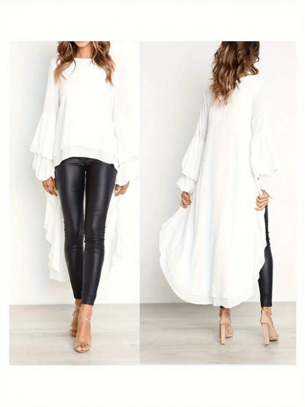 Chemise Mousseline De Soie Lurex Ourlet Asymétrique