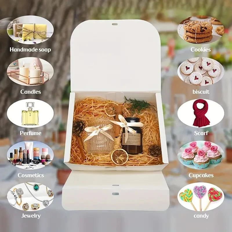 Großer weißer Karton mit Schleife, 3-teiliges Set