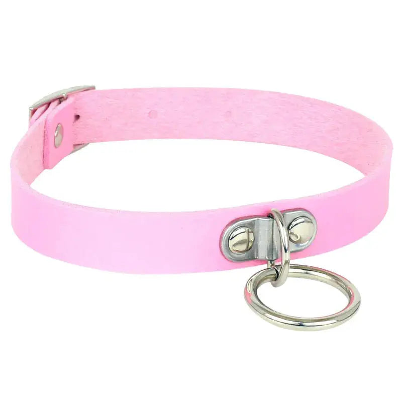 Collier ras du cou style gothique punk en cuir synthétique