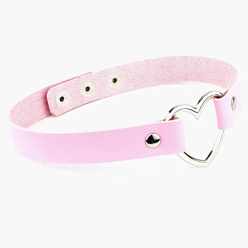 Collier ras du cou style gothique punk en cuir synthétique