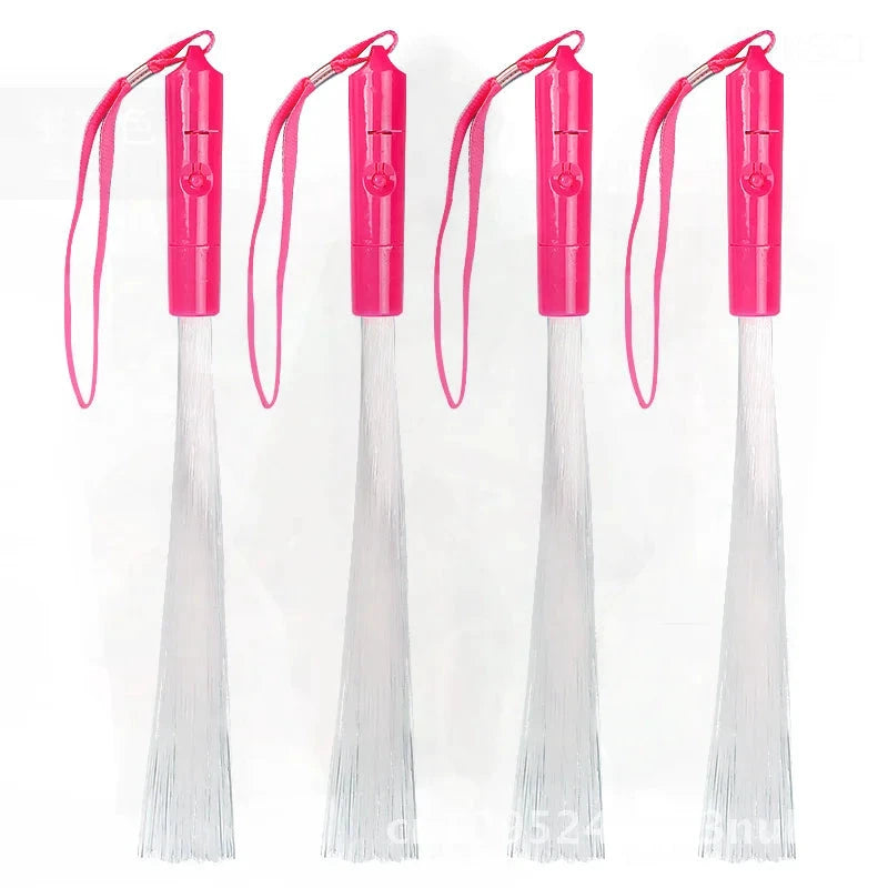 Bunte LED-Lichtstäbe aus Glasfaseroptik, 6er-Pack, Rosa
