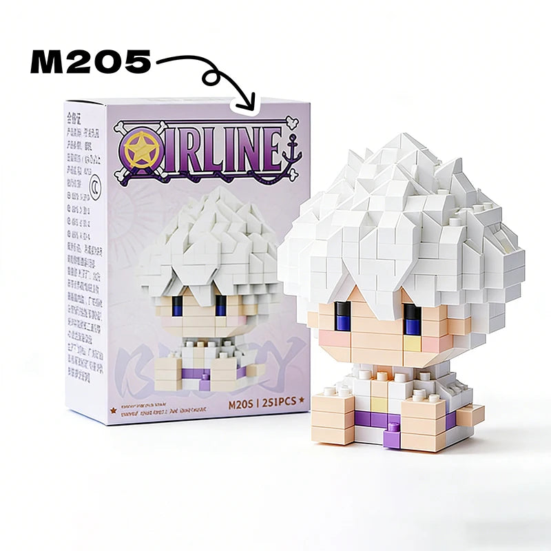 Figurine mini blocs de construction – Personnages One Piece – Anime Building Block Chopper Buggy Zoro Robin