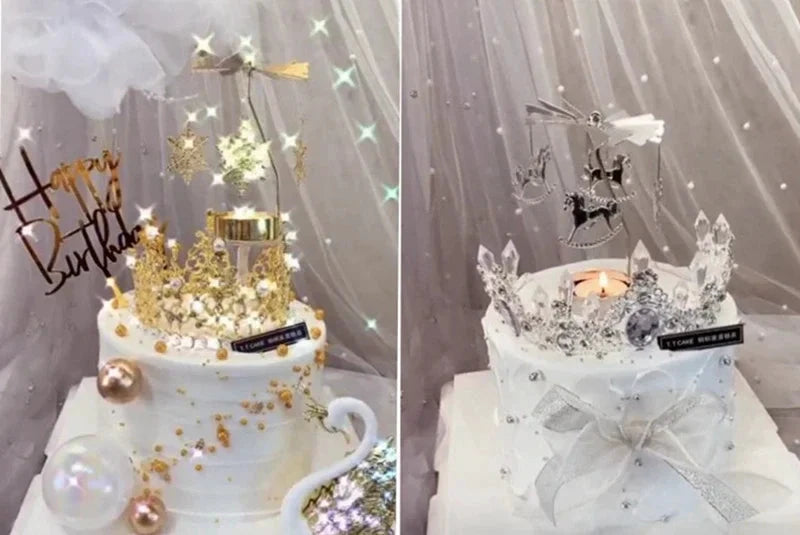 Drehbarer QueParty Wärmekerzenhalter, Goldmetall, für Teelichter