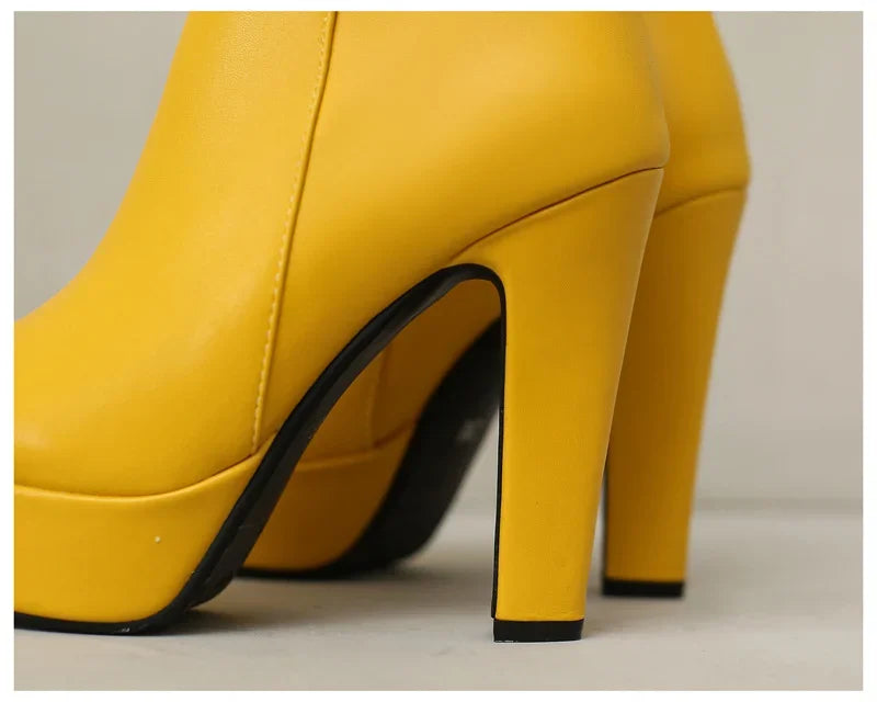 Damen-Stiefeletten mit Kristallblumenmuster, hohem Absatz und Reißverschluss für den Winter