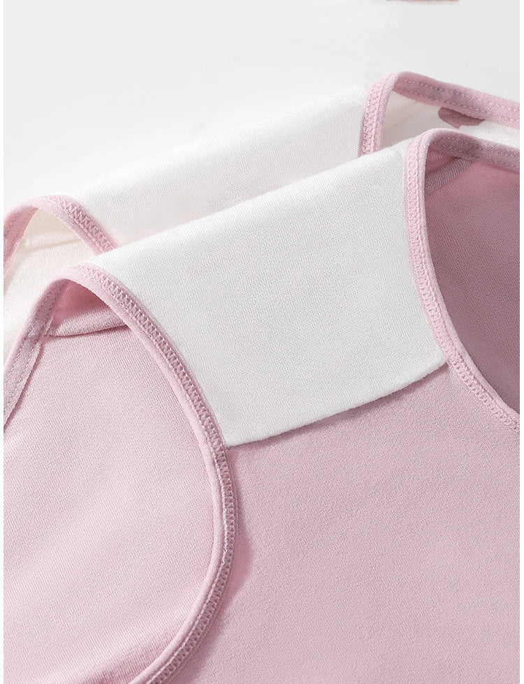 ZJX Ensemble 8 Culottes Femme Coton Respirant Taille Haute Rose Imprimé Coeurs