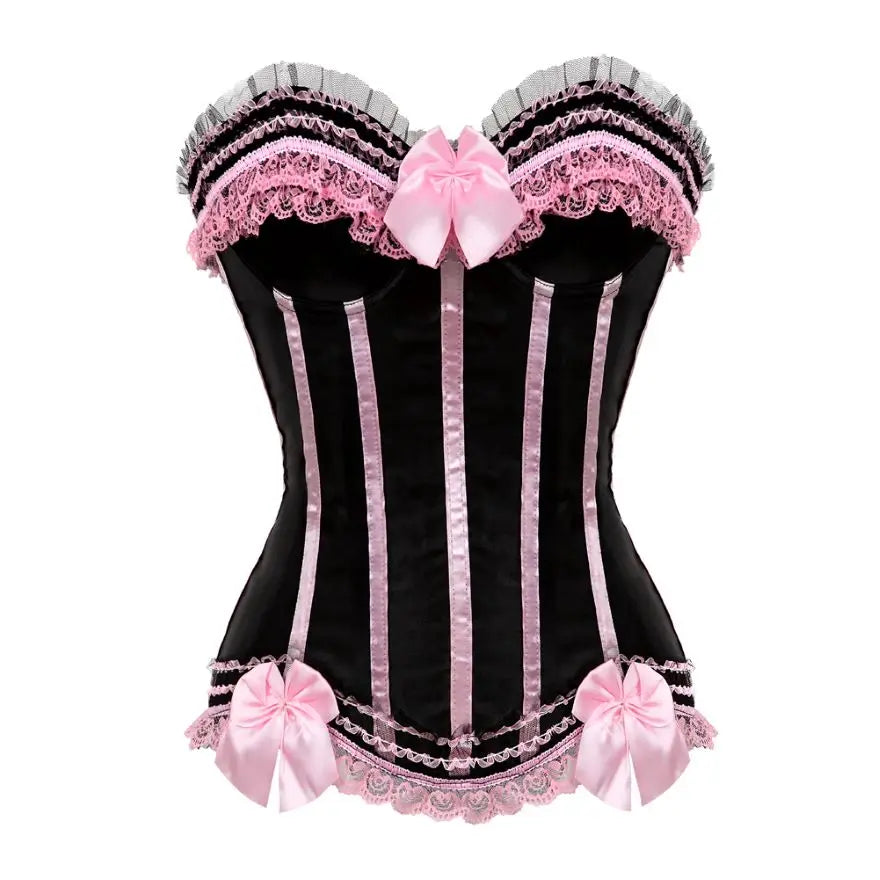 Gothic Lace Corset with Overbust Bustier – Swann