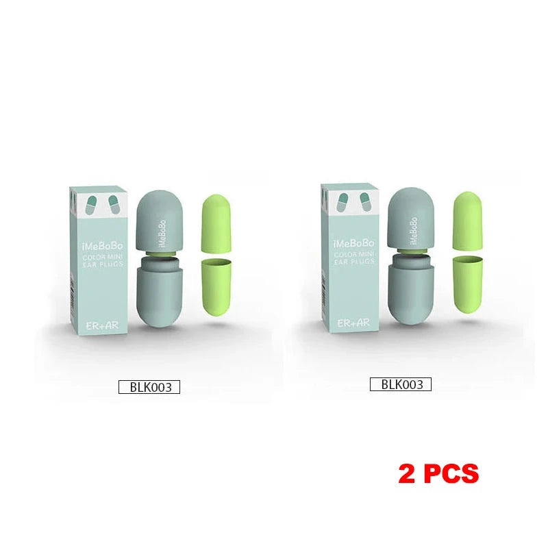 Bouchons d’oreilles anti-bruit pré-moulés, LSDLBoutique, bleu pastel et vert citron, 2 pièces