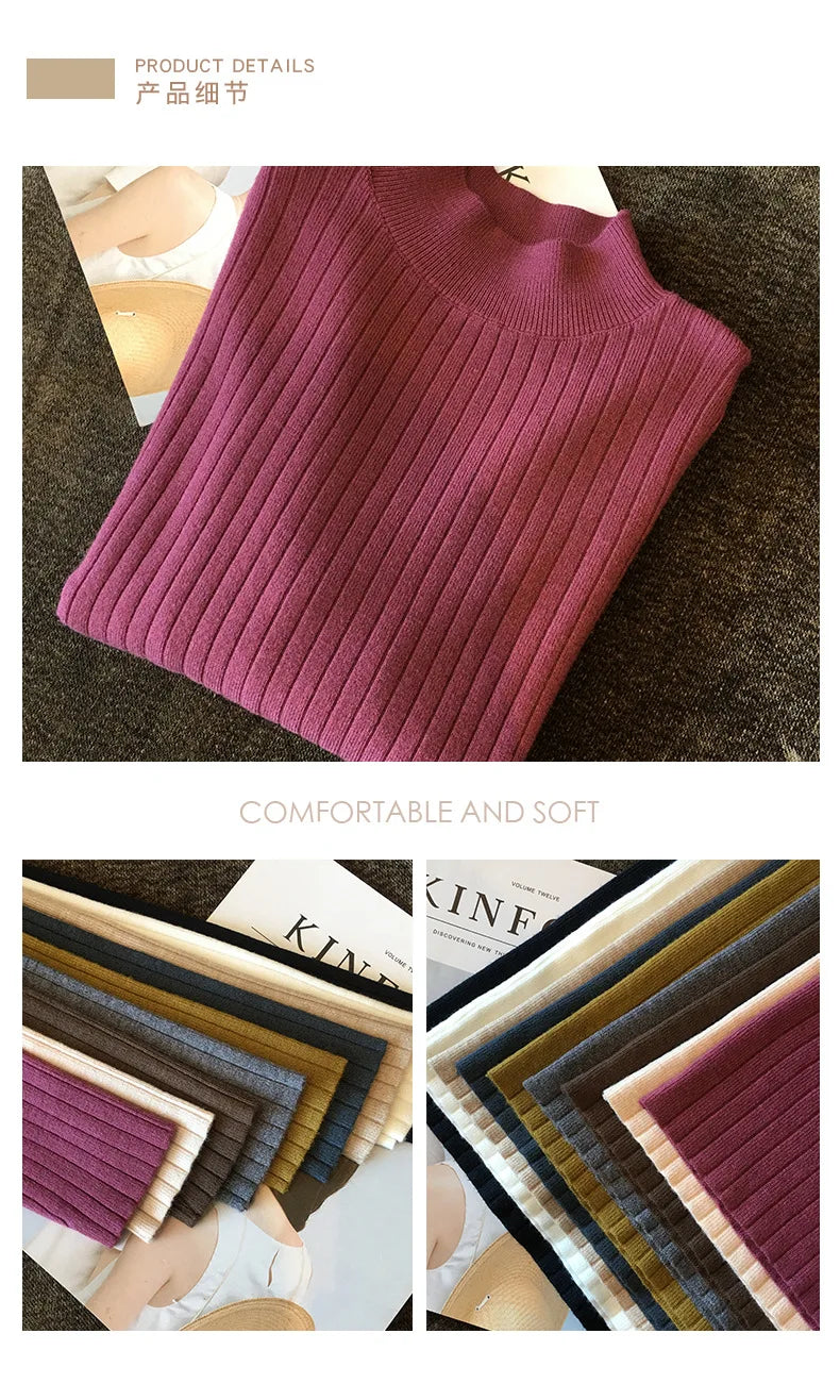 Haut Femme Col Mi-Haut Thermique Tricot Base Beige Polyester Viscose