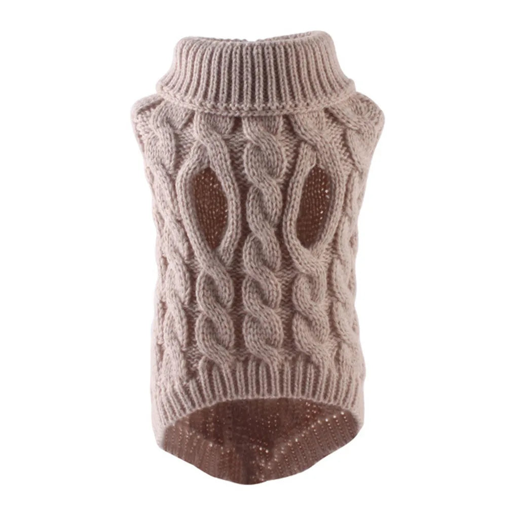 Pull Pour Chien Tricot Torsadé Automne Hiver Chaud Doux