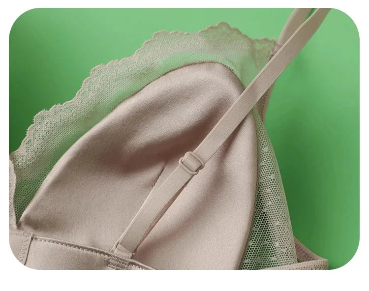 SuyaDream Kabelloser Triangel-BH aus rosa Seide