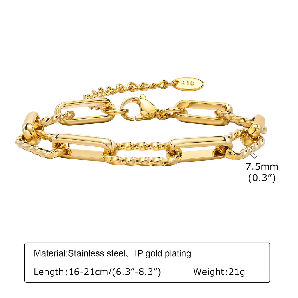 Bracelet trombone réglable – Acier inoxydable
