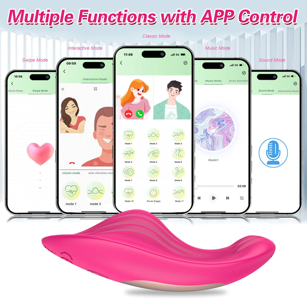 Vibromasseur Papillon Portable Télécommande Via Application Contrôle À Distance Pour Clitoris Et Point G Solo Ou À Deux by LSDLBoutique