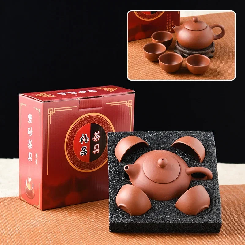 Kung-Fu-Teeservice aus Keramik – 1 Teekanne und 4 Tassen
