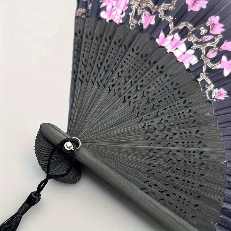 Papierfächer mit Kirschblütenmotiv – Vintage Floral Cherry Blossom Fan