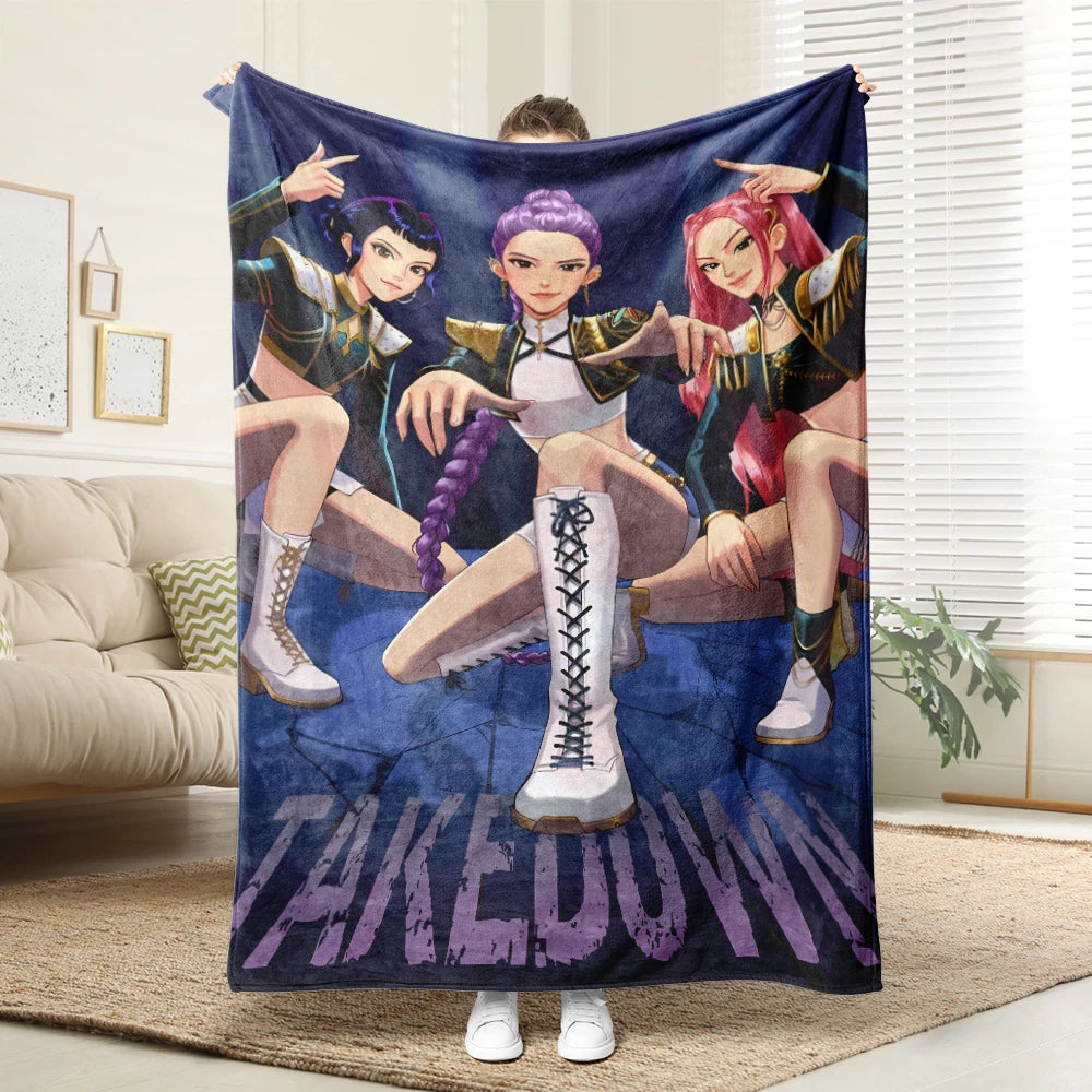 SAJABOYS Couverture Polaire Demon Hunters Motifs Anime Colorés