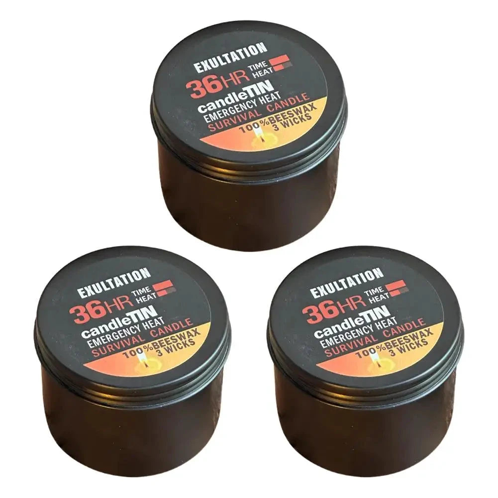 Notfall-Bienenwachskerze, drei Dochte, Pfirsichduft, 36 Stunden Brenndauer