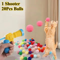 Jouet Chat Peluche Pompons Balles Extensibles Interactif