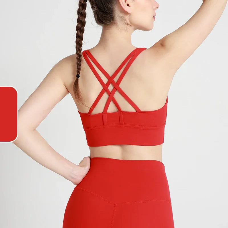 Brassière de sport yoga dos croisé