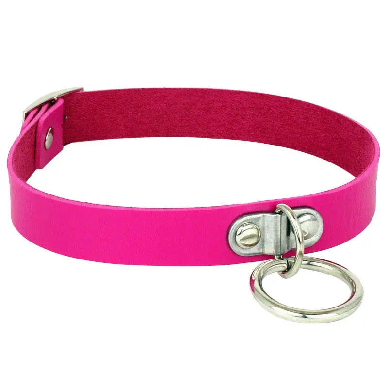 Collier ras du cou style gothique punk en cuir synthétique