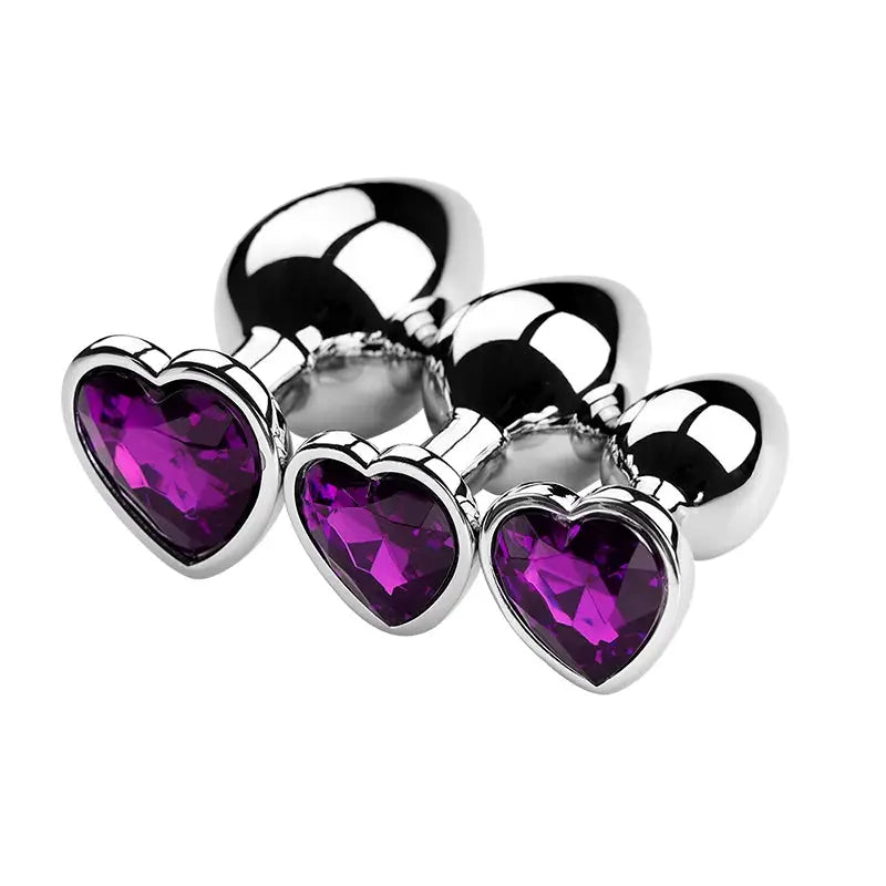Plug anal en métal avec cristal – Set de 3 tailles