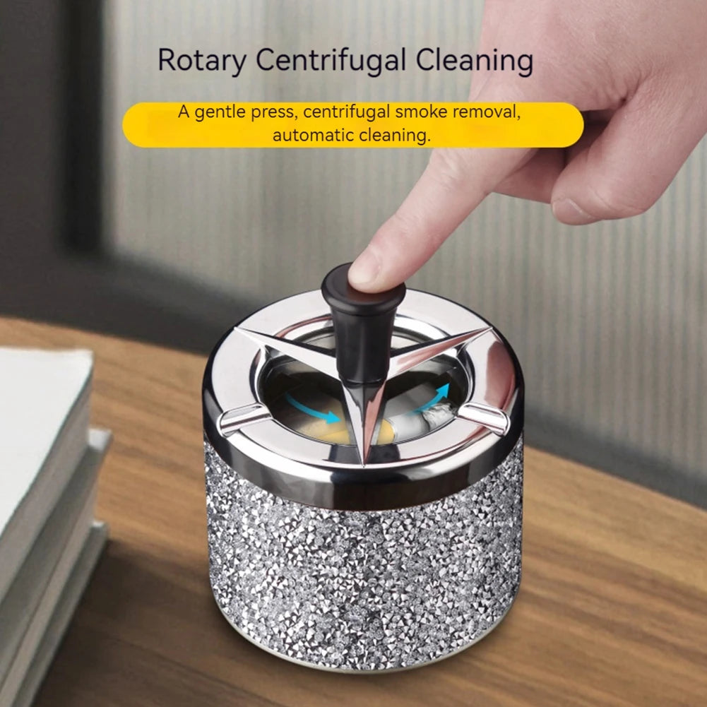 Auto-Aschenbecher mit Druckknopf, drehbarem Deckel und Selbstreinigungsfunktion
