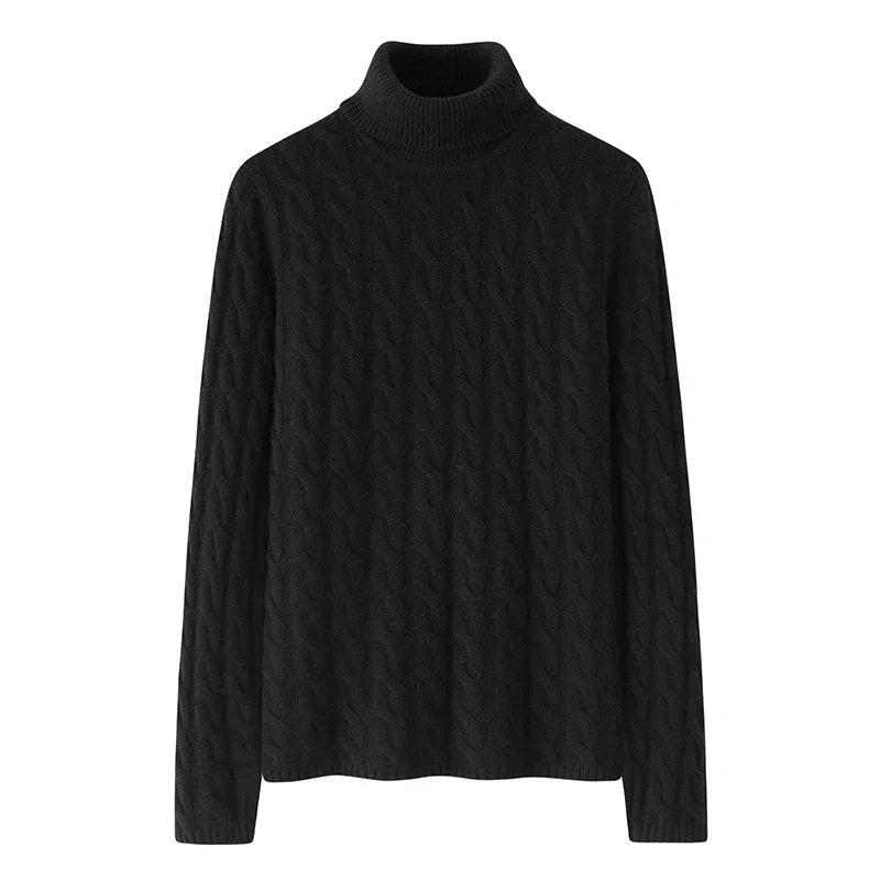 Pull Chaud Femme Cachemire Col Montant Tricoté Hiver by LSDLBoutique.ch