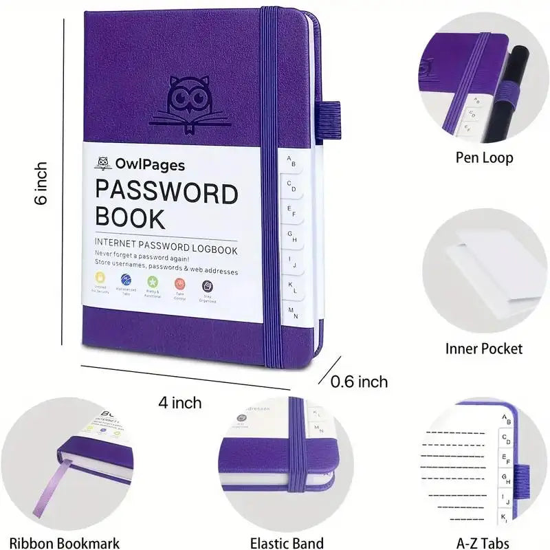 Password Notebook with Hardcover and Alphabetical Tabs