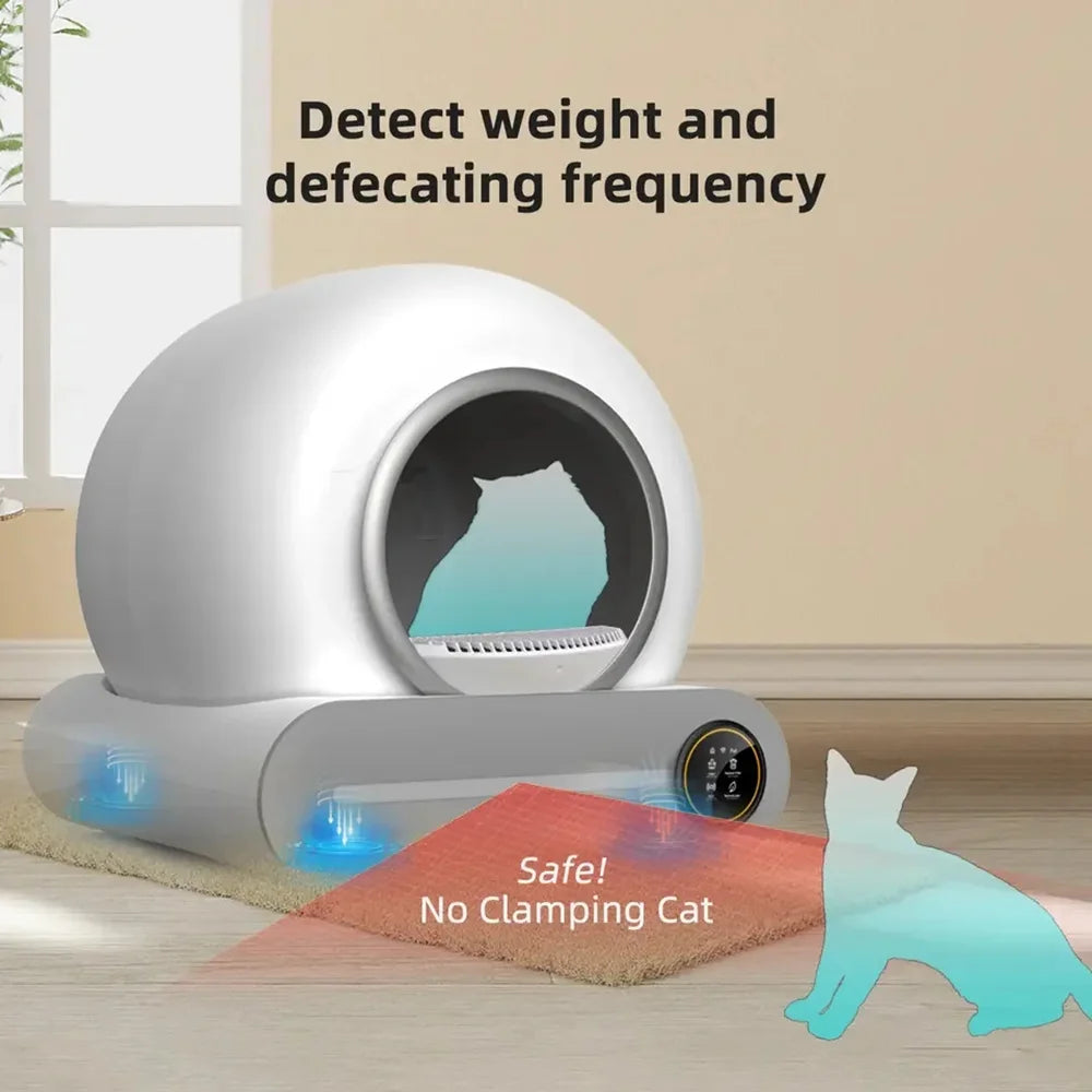 Maison de Toilette Autonettoyante Pour Chat 65L Connectée et Fermée Avec Nettoyage Automatique et Grande Capacité by LSDLBoutique