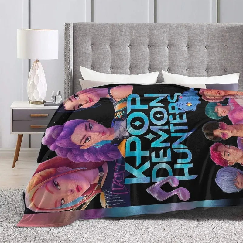 Couverture Polaire Kpop Demon Hunters Motif Imprimé